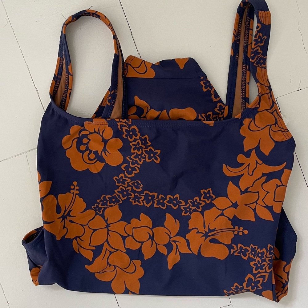 NU SWIM Navy & Rust Floral One-Piece Swimsuit - Picture 5 of 8